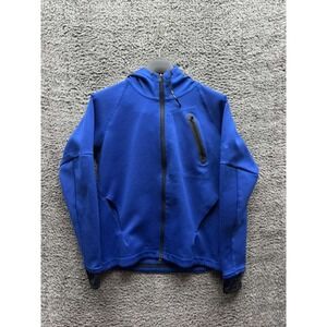 Descente Full Zip Hooded Parka Jacket w/ Cuffs Blue AAM9F260 Mens Size M